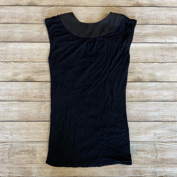 Gianni Bini Gold Studded Black Tank Blouse Medium Y2K - Picture 5 of 7